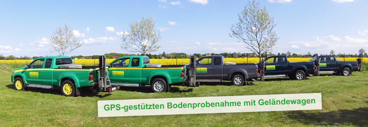 GPS-gestützten Bodenprobenahme mit Geländewagen GPS-gestützten Bodenprobenahme mit Geländewagen